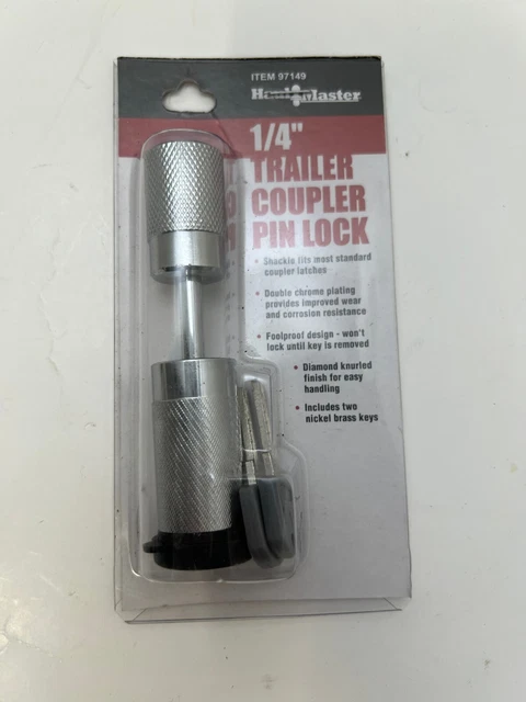 Haul-Master 1/4" Trailer Pin Coupler Lock 97149 NEW