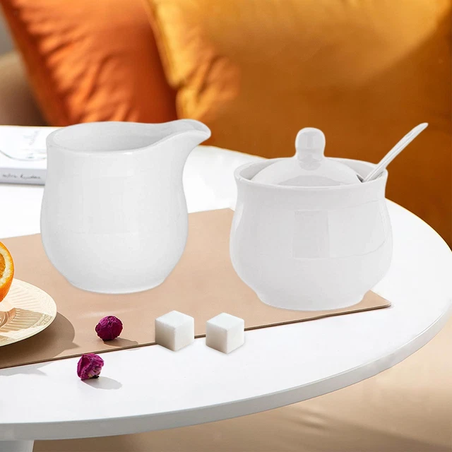 SERVICE LOURIOUX FRANCE PYROLUX COMPRENANT 6 POTS A CREME + PLATEAU PORCELAINE | eBay