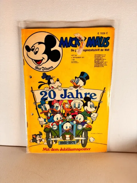Micky Maus Heft 1971 Nr 36 Disney Comic #A15 Sammlung Selten Konvolut