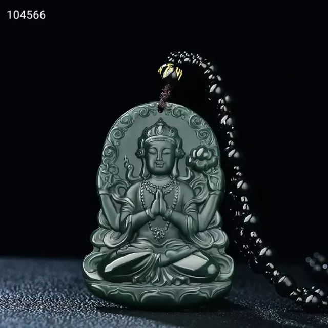 Certificate Hetian Jade Pendant Hand-carved Buddha Pendant Men's Amulet Jewelry 2