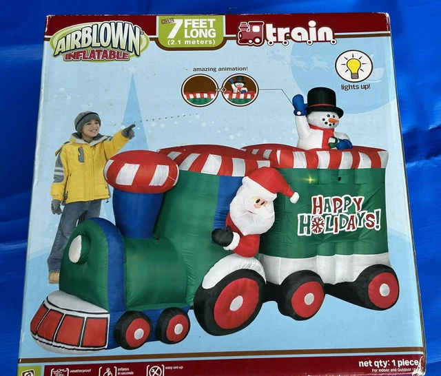 2007 GEMMY Over 7’ Animated Lighted Christmas Train inflatable Airblown