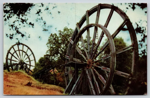 Jackson California~Old Water Wheel Kennedy Mine ~Vintage Postcard