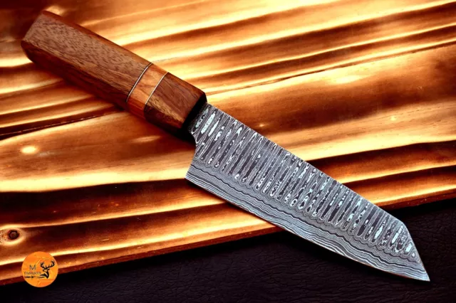 Custom Handmade Foeged Damascus Steel Chef Knife Utility Kitchen Knife 2735