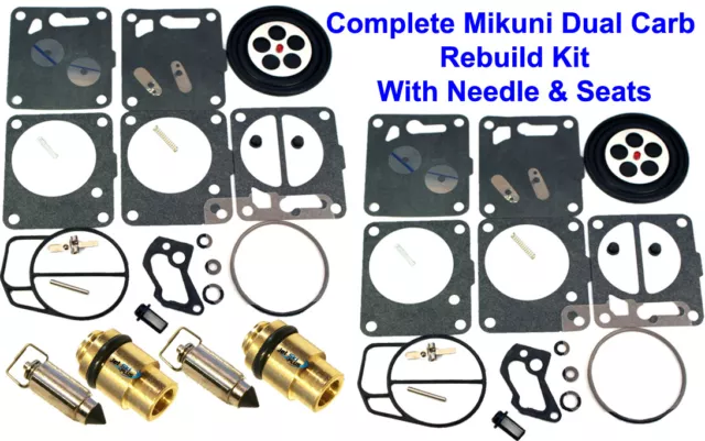 Yamaha Dual Mikuni Carburetor Rebuild  Kit & Needle/Seat Wave Runner Raider 760