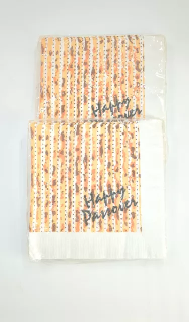 Happy Passover Luncheon Napkins Matzah Shulsingers Vintage - Set of 2