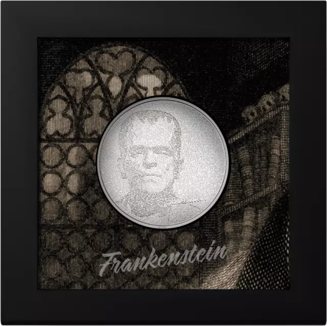 Frankenstein Typefaces 1 Oz Silver UHR Proof Coin, 2023 Cook Islands - CIT#30409