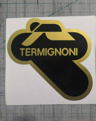 Autocollant Stickers Termignoni Résistant Al Chaleur 10 CM Dx Noir Argent 