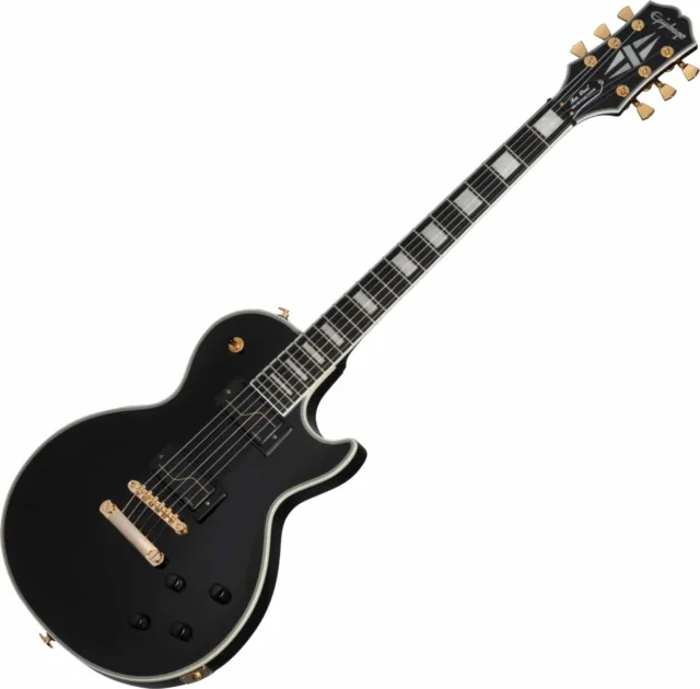 Schwarze Epiphone Matt Heafy 6-Saiter Les Paul E-Gitarre mit Hartschalenkoffer