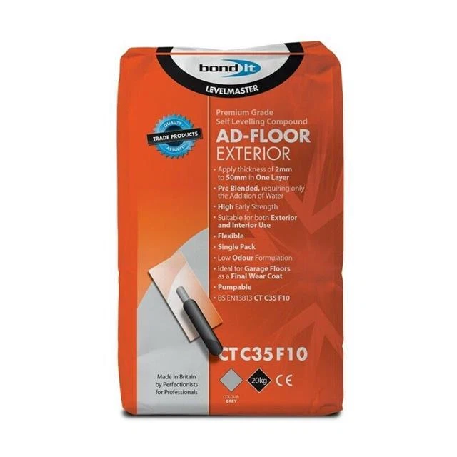 Bond It AD-FLOOR AUSSEN 2-50 mm Tiefe Latex selbstnivellierende Verbindung - grau 20 kg