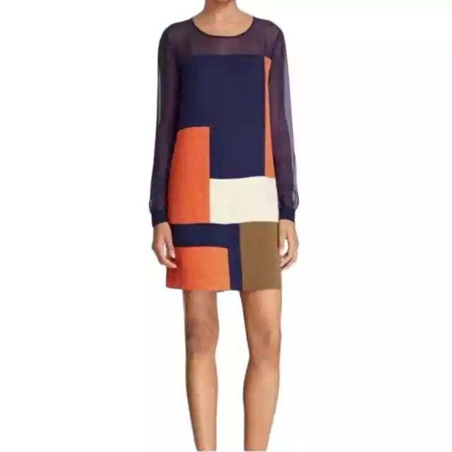 Diane Von Furstenberg Silk Patchwork Shift Dress Size 8