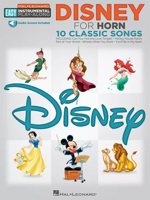 New Hal Leonard Easy Instrumental Play Along: Disney for Horn Music Book