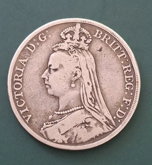 1890 Queen Victoria Jubilee Head Silver Crown -  Good Condition.