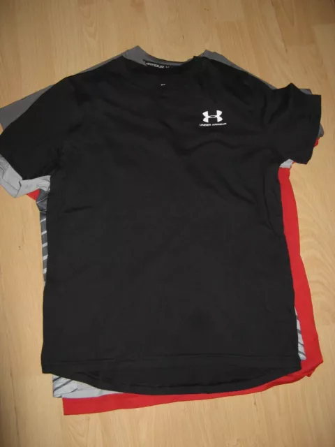 Worn Once 4 Boys Short Sleeve Under Armour Sports T-Shirts Bundle Age 11-12 Ylg