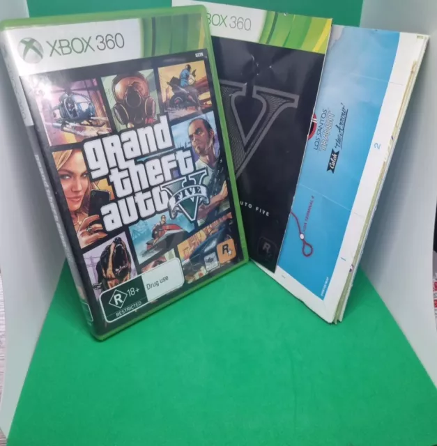 Grand Theft Auto V GTA 5 for Mocrosoft XBOX 360 Complete w/ Map Good  Condition