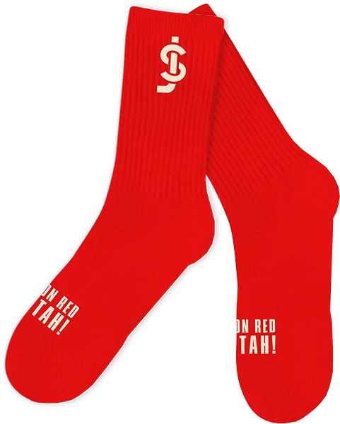 Shake Junt Red On Red Crew Socks Red