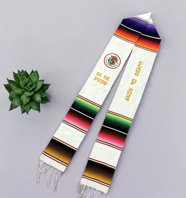 Mexican zarape graduation sash class of 2024 sarape stole grad Estola Sashes