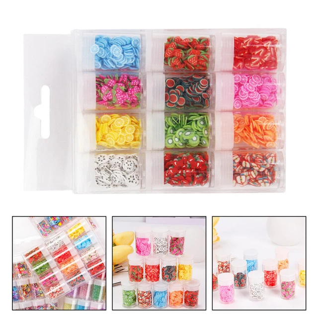 12 cajas hágalo usted mismo rodajas de fruta en uñas hágalo usted mismo suministro de polímero en uñas rebanada 3D