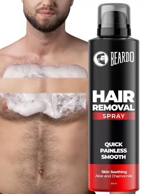 Spray rimozione peli Beardo per uomo 200 ml lenitivo per la pelle di aloe e...