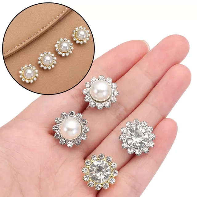 Crystal Hat Accessories Rhinestone Buttons Pearl Hairpins Pearl Button