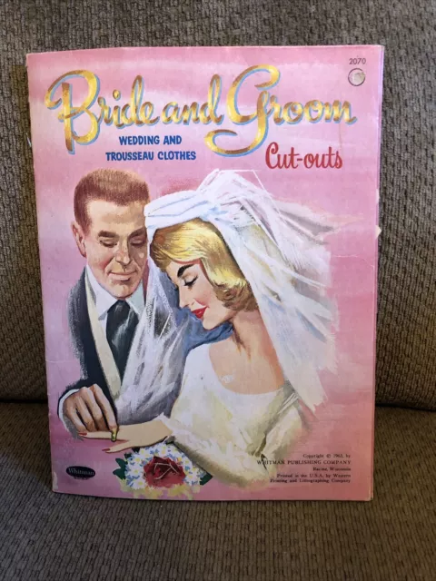 Original Vintage 1963 Bride & Groom Wedding & Trousseau Cutouts Paper Dolls