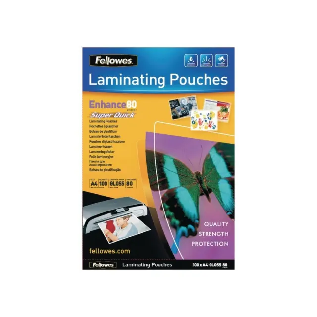 Fellowes 5440001 Supe Quick Laminating Pouch A4 (Pk-100)