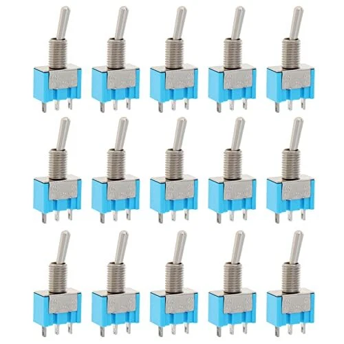 15Pcs SPDT Mini Toggle Switch 3 Pins 3 Position ON/Off/ON Miniature