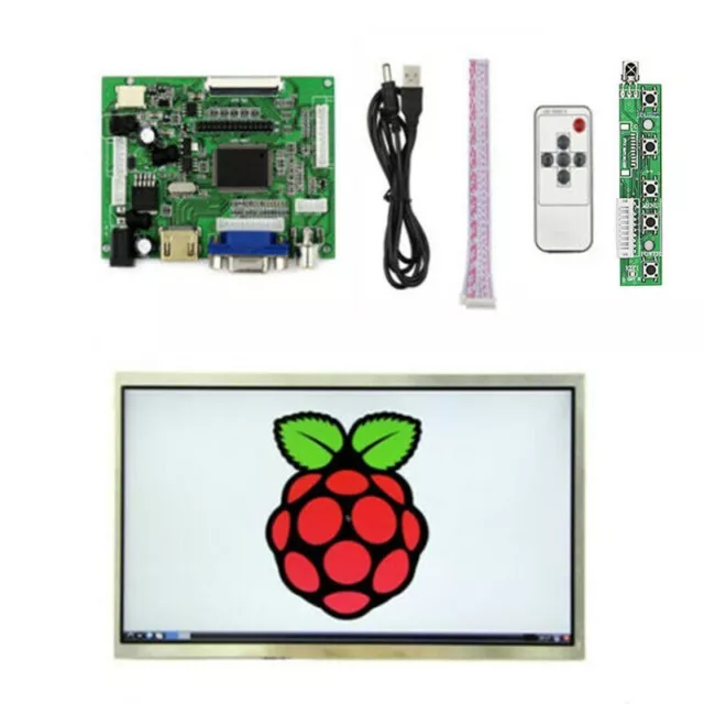 New 10.1' IPS LCD Display Screen HDMI+VGA+2AV Driver Board for Raspberry Pi