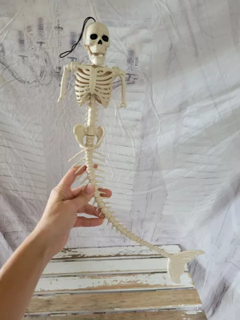 Mermaid skeleton mini hanging Halloween decor as is jointed skeleton