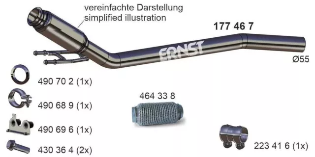 ERNST 177467 Abgasrohr Auspuffrohr Vorne