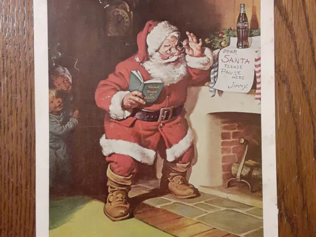 1963 Christmas Coca-Cola Santa Magazine Print Ad