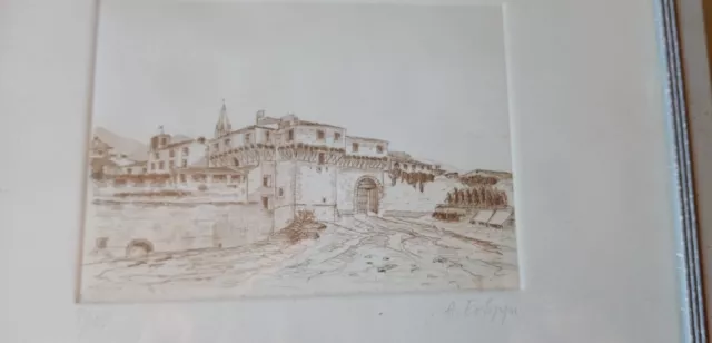 Quadro di A. Filippi 'Pietrasanta-fuori la porta di Viareggio'