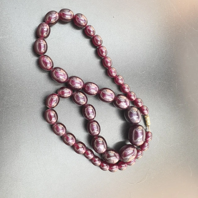 Collier De Perles Ancien Ciro En Chute Blanc Argent 42 Cm - Occasion Bel état