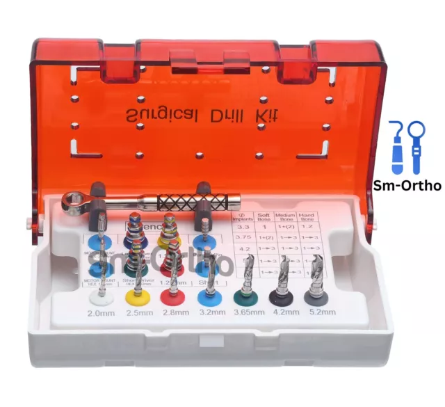 Dental Implant Surgical Drill Kit Drills with Drivers Ratchet Dental Instruments