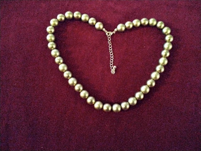 Copper/Bronze Coloured Beaded, Bauble Necklace 48cm Long