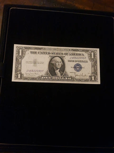 $1 1935-D  J/F Block Blue Seal Silver Certificate Choice Unc Wide Blue Seal