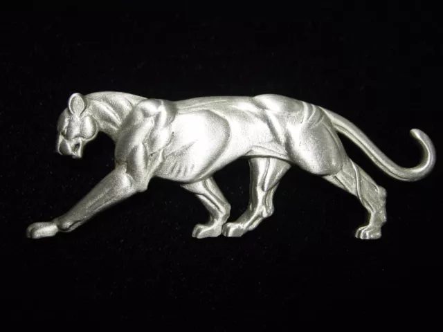 "JJ" Jonette Jewelry Silver Pewter 'Sleek PANTHER' Pin