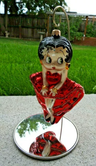 Kurt Adler Polonaise Komozja Betty Boop in Red Dress Glass Ornament Mirrored St