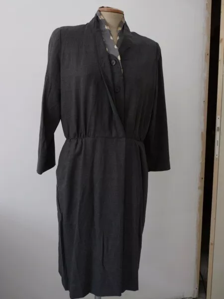 Robe AKRIS Grise Vêtement Mode Vintage (18510)
