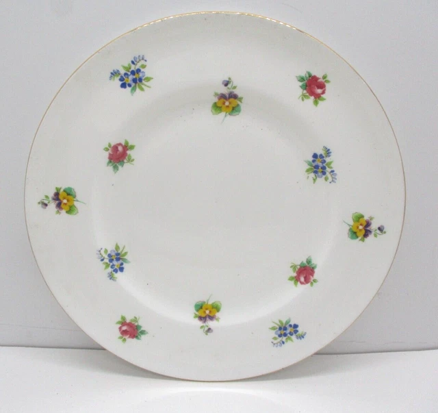 Vintage Crown Staffordshire Fine Bone China 8.25" Floral Plate