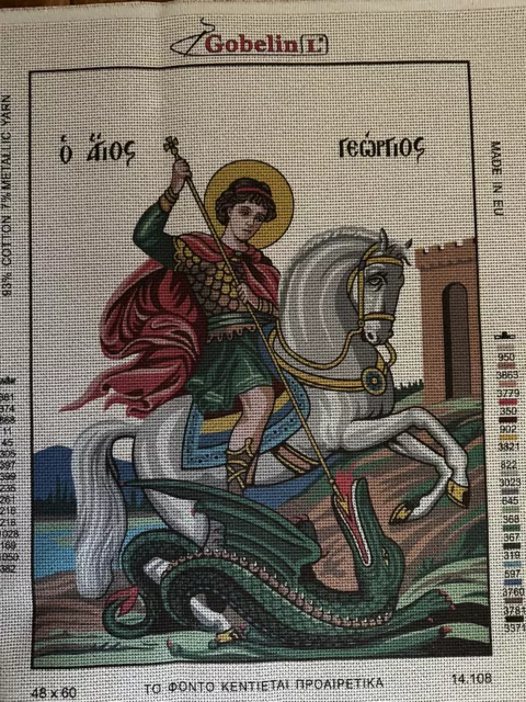 Tapiz de aguja duende st George 48x60 duende L lona solo 14108