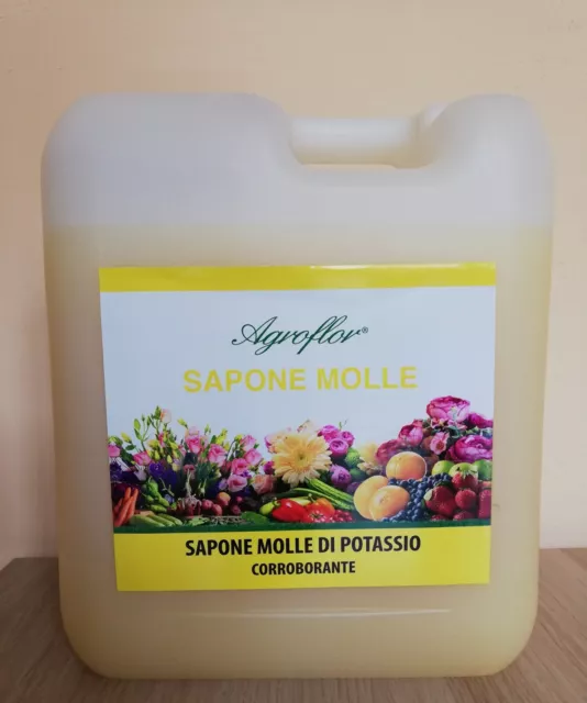 Sapone Molle Di Potassio Puro Biologico Agroflor 5Lt Da Diluire (Concentrato)