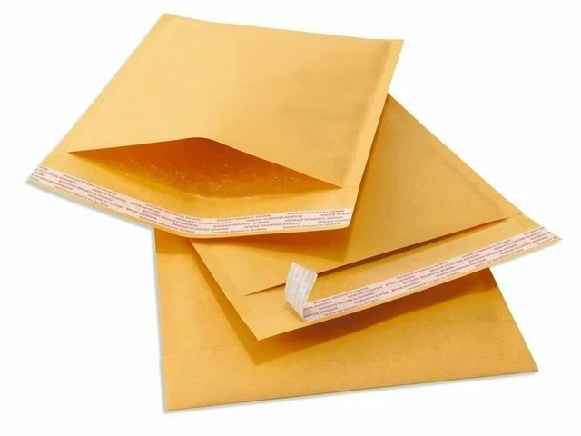 100 #DVD 7.25"X9.75" Kraft Paper Bubble Padded Envelope Mailers Shipping Case