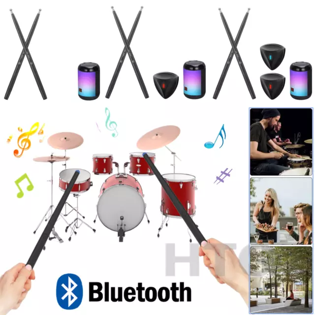 BT Electric Air Drum Set Electric Air Drum Black Pocketdrum for Adults Kids Gift