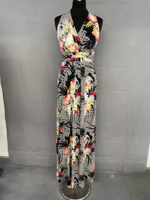 PHASE EIGHT black floral maxi dress size 10