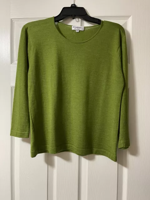 90s Yves Saint Laurent Rive Gauche YSL  Green Sweater Size 44. Cute!