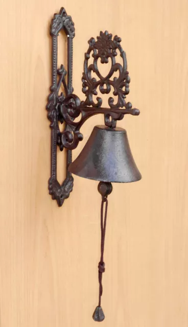 Campana, Campana de Pared, Timbre Puerta de Hierro Fundido Altura 32cm (54-BR) 2