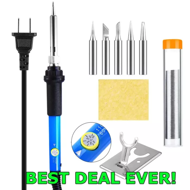 60W Soldering Iron Kit Electric Gun Adjustable Temperature Welding Solder new