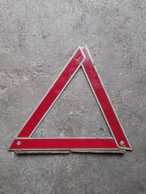 Ancien Triangle De Signalisation Metal Voiture Ancienne