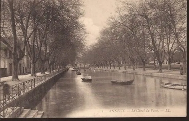 Cpa 74 Annecy. Le Canal Du Vasse. Ll. N° 1. Postee En 1908.Tbe