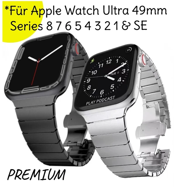 Für Apple Watch ULTRA 49mm SE 8 7 6 5 Edelstahl Armband Metall Link ✅ 44mm 45mm
